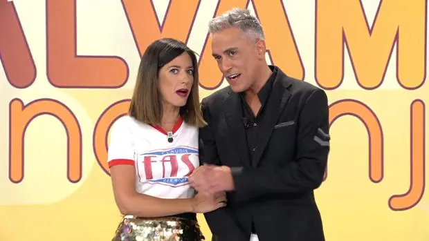 Nuria Marín durante el anuncio en «Sálvame» de su llegada como presentadora