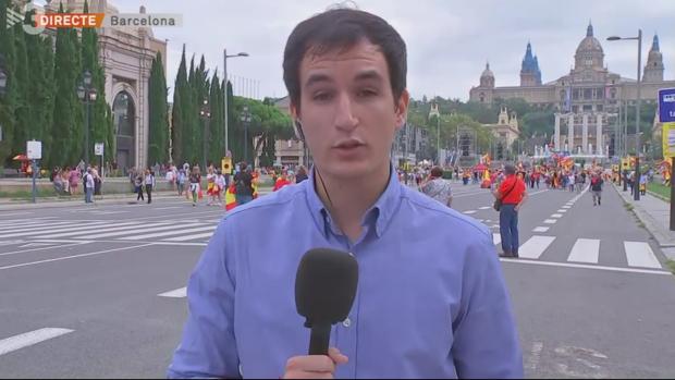 TV3 oculta su logo durante la manifestación por la unidad de España en Barcelona