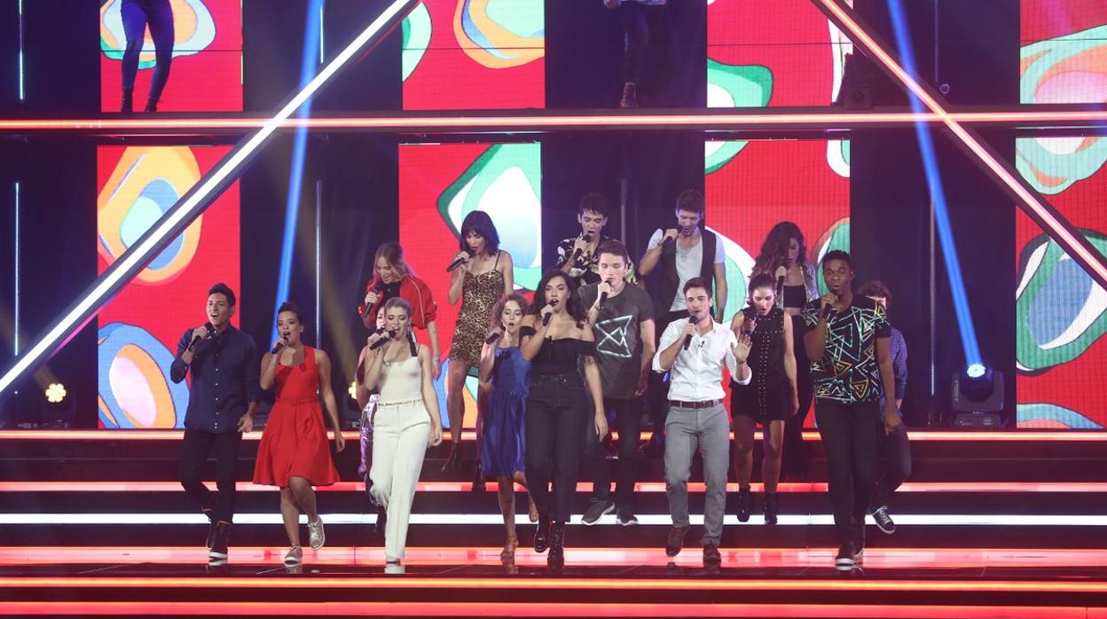 Los concursantes de OT 2018, e durante una actuación en el concurso