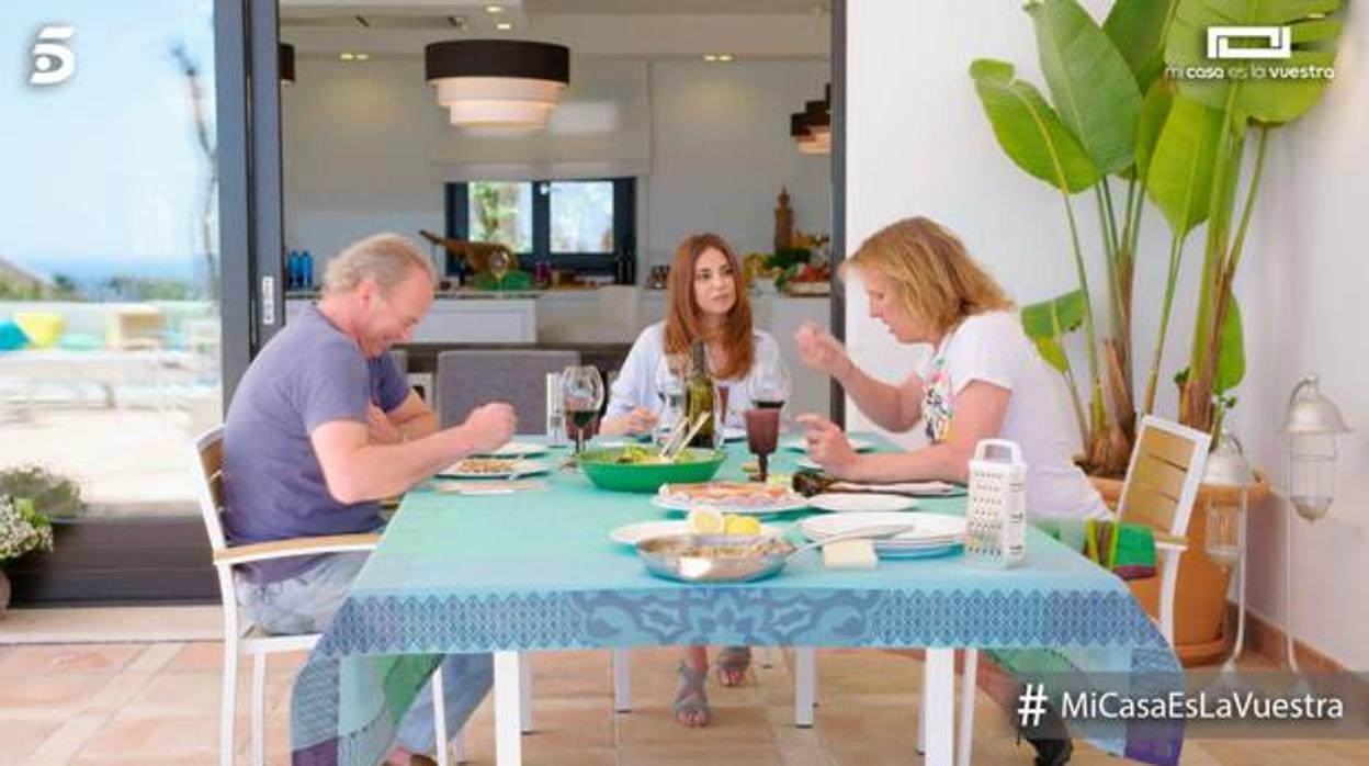 Mariló Montero, Bertín Osborne y Pocholo, en «Mi casa es la vuestra»