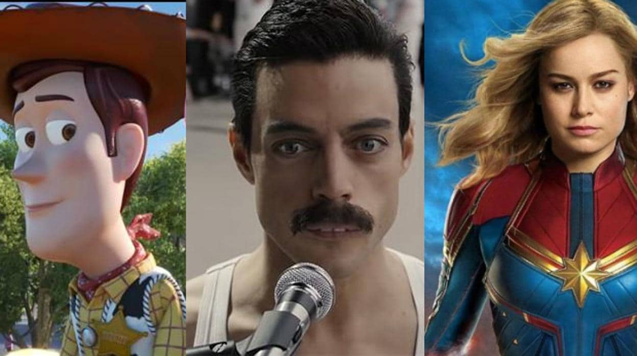 Toy Story (Pixar), Bohemian Rhapsody (Fox) y Capitana Marvel, todas bajo el dominio de Disney
