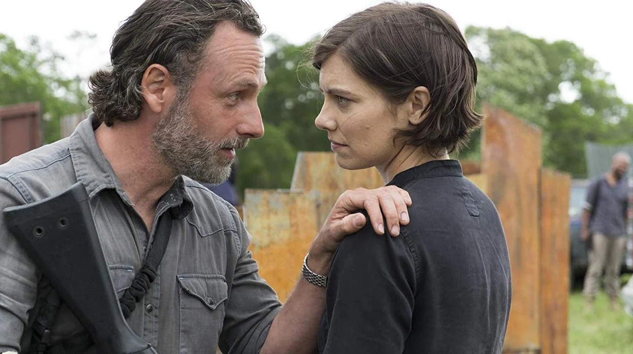 Rick Grimes (Andrew Lincoln) y Maggie (Lauren Cohan), en «The Walking Dead»