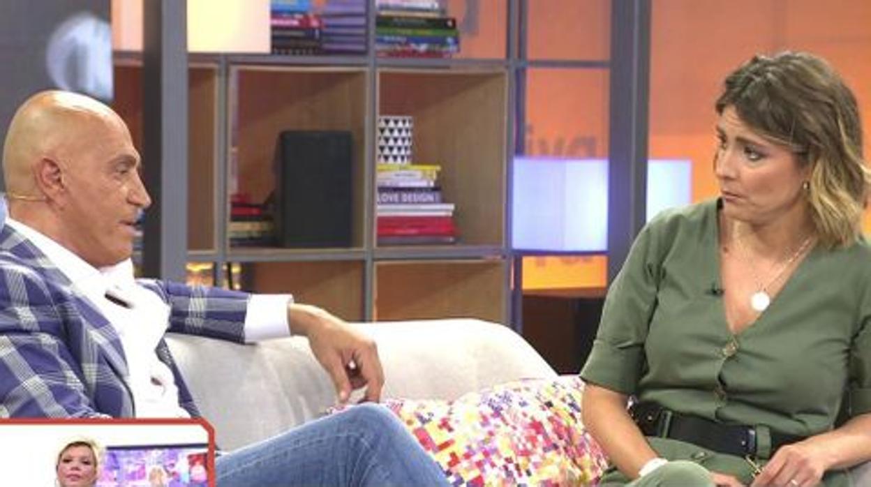 Kiko Matamoros y Sandra Barneda, en el plató de «Viva la vida»