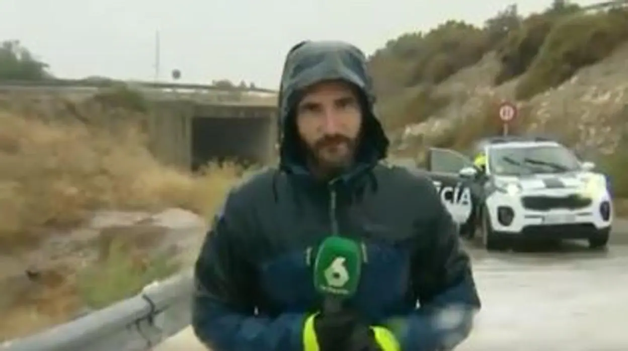 El reportero de La Sexta informa sobre la gota fría en Murcia