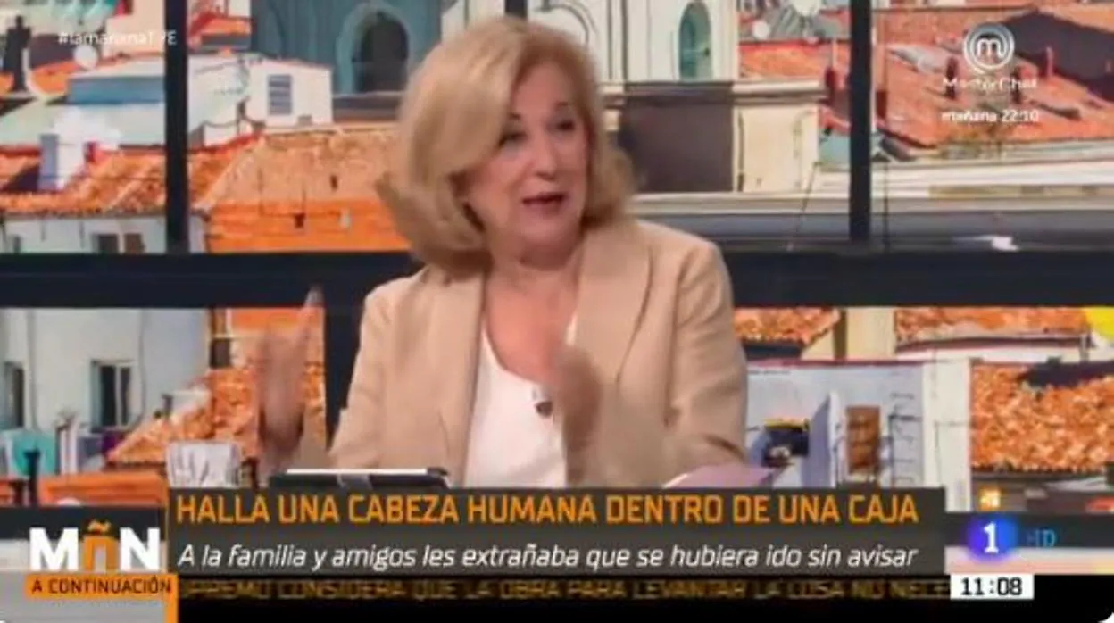Carmen Enríquez, durante la emisión de «La Mañana»