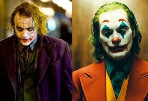 Heath Ledger y Joaquin Phoenix caracterizados como Joker