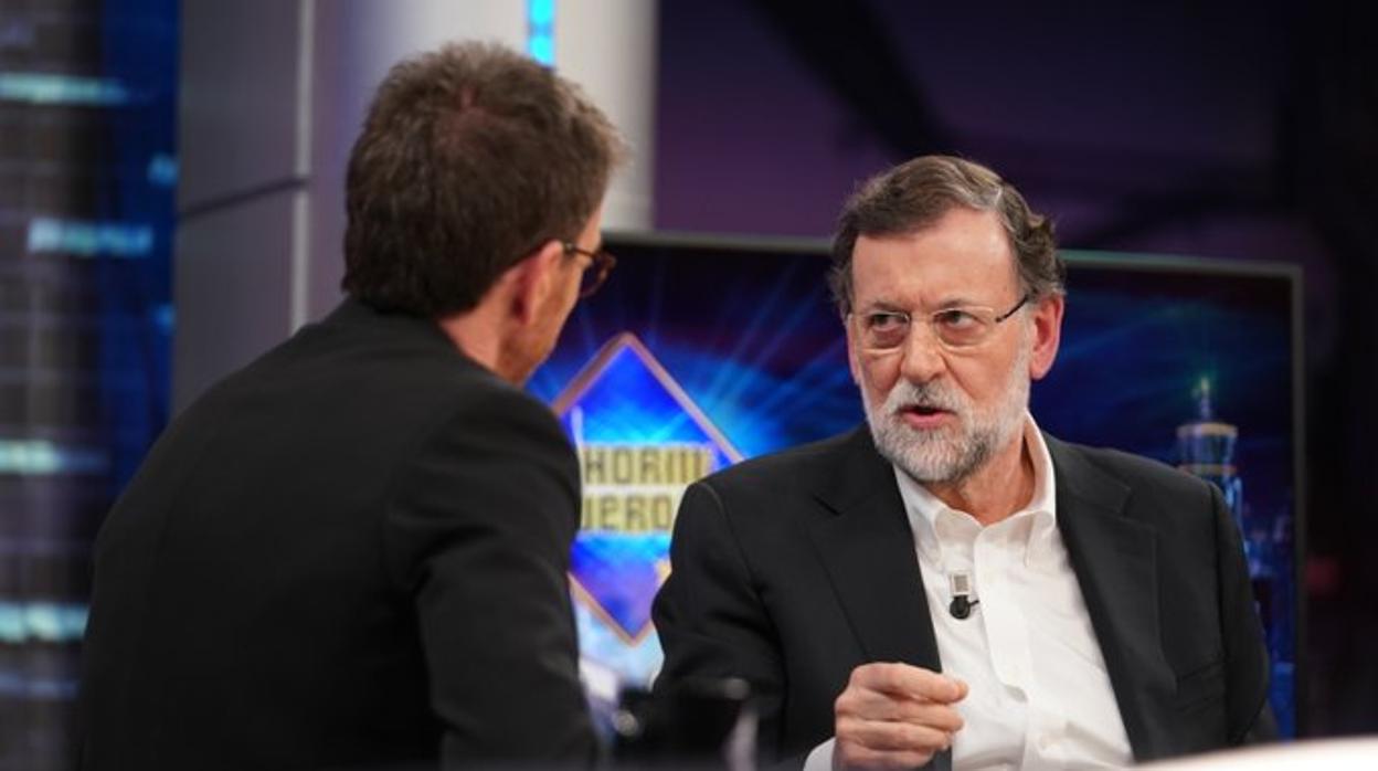 Mariano Rajoy y Pablo Motos, en «El hormiguero»