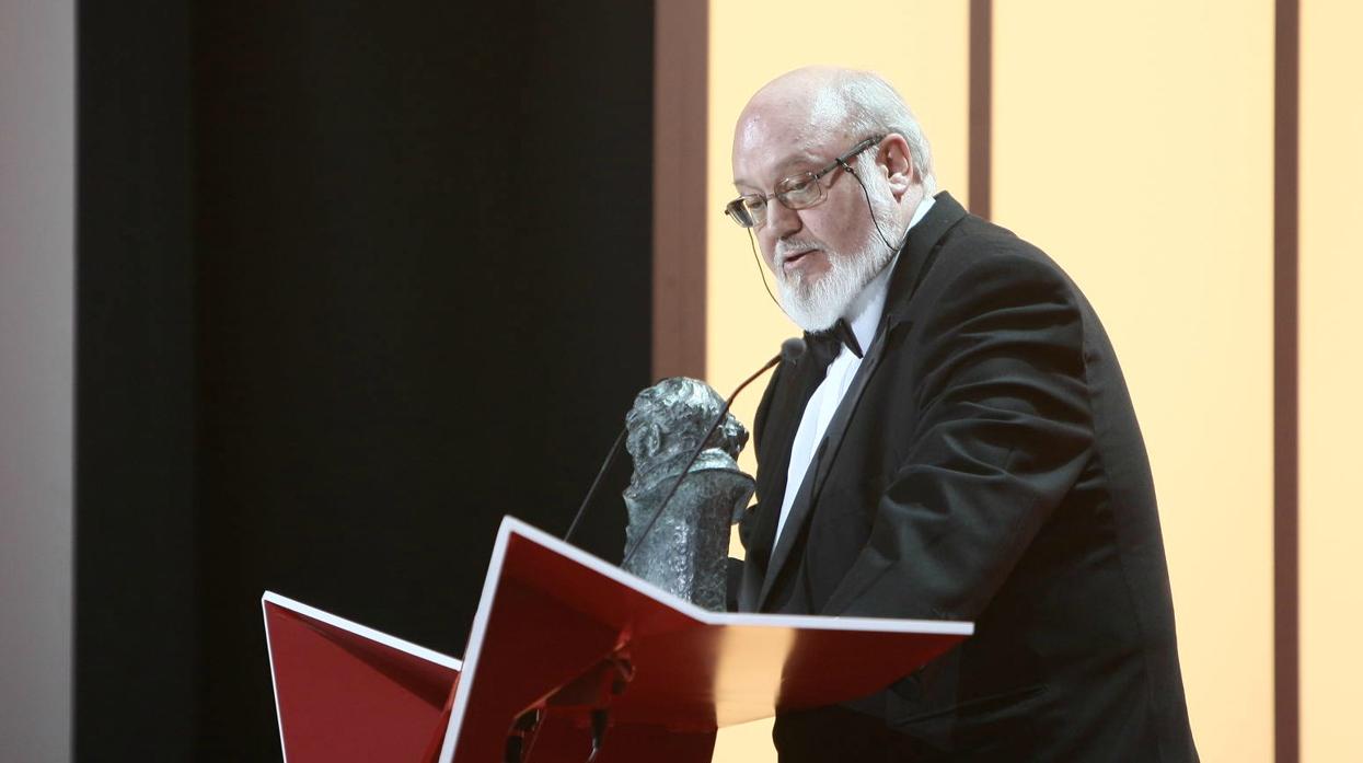 José Luis Cuerda, durante la entrega de la XXIII Edición de los Premios Goya, en 2009