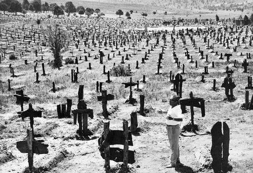 El cementerio de Sad Hill durante el rodaje de «El bueno, el feo y el malo»