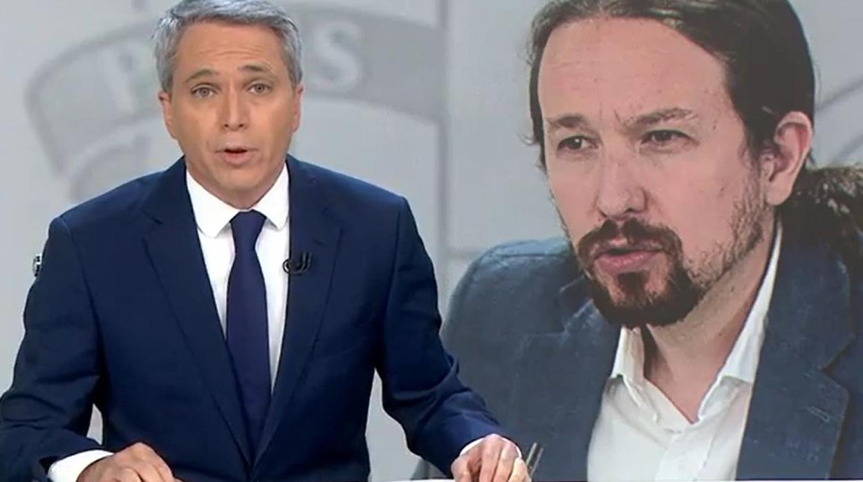 Vicente Vallés, el pasado martes en «Noticias 2», de Antena 3