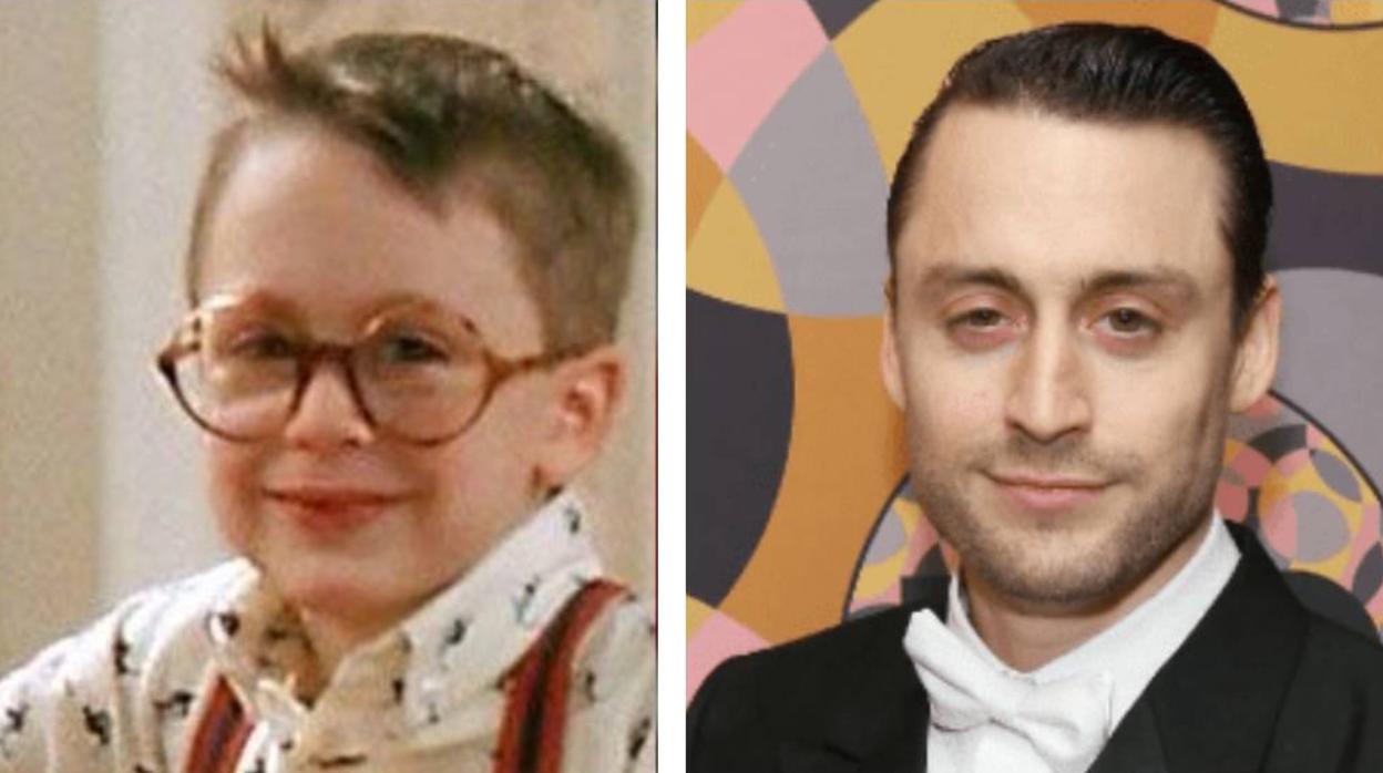 Kieran Culkin en «Solo en casa» y en la actualidad en «Succession»