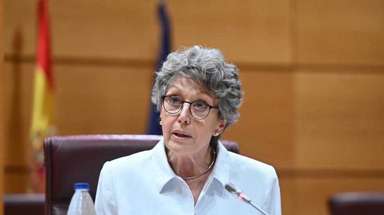 La administradora única de RTVE, Rosa María Mateo, durante su comparecencia el pasado agosto ante la Comisión Mixta de Control Parlamentario de RTVE para dar cuenta de los ceses, nombramientos y dimisiones de RNE y TVE