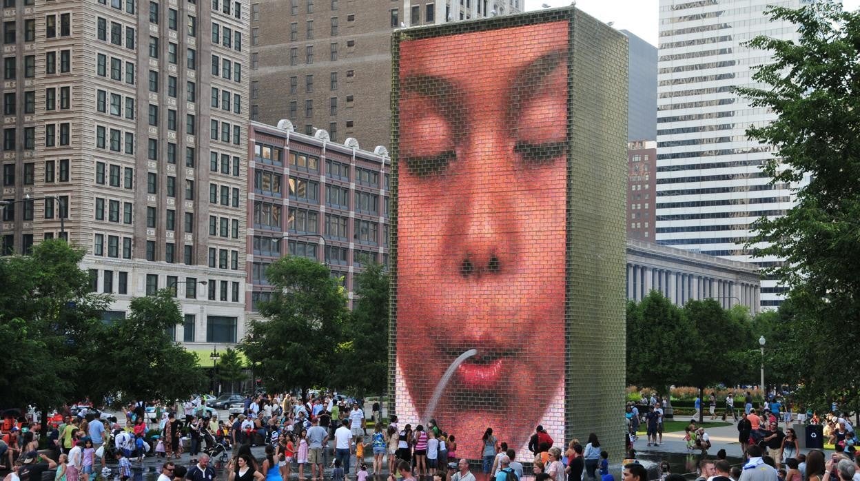 La «Crown Fountain» de Chicago, uno de los trabajos más conocidos de Jaume Plensa