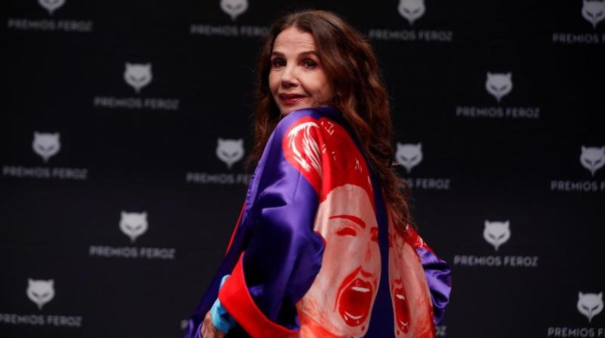 Victoria Abril, antes de la rueda de prensa de los Premios Feroz 2021
