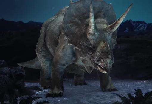 Recreación de un triceratop en 'Cazadores de dinosaurios'