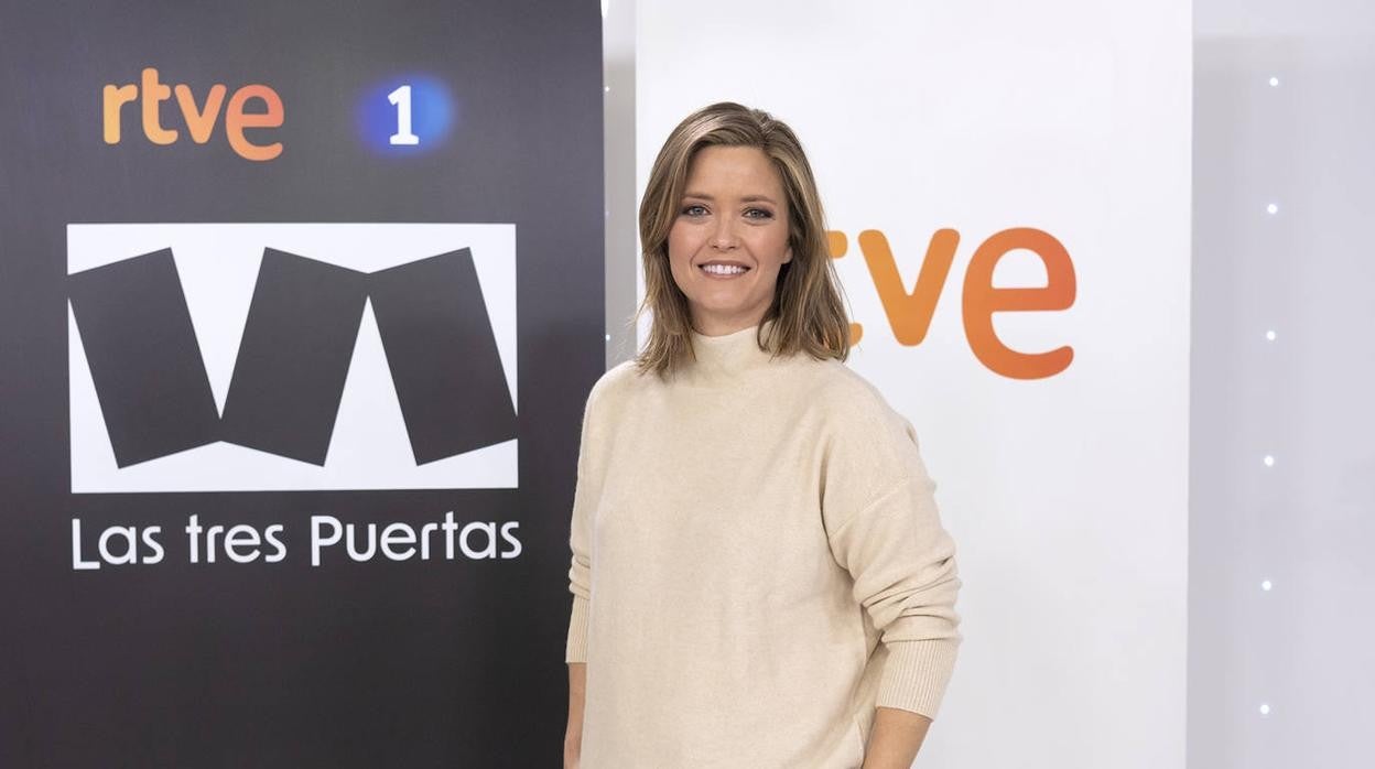 María Casado, este miércoles 19, en Torrespaña durante la presentación de 'Las tres puertas'