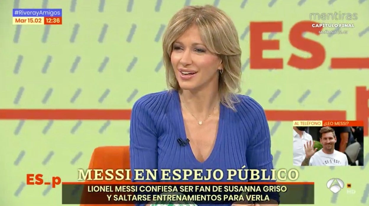 Susanna Griso atiende atónita a la llamada de Messi.