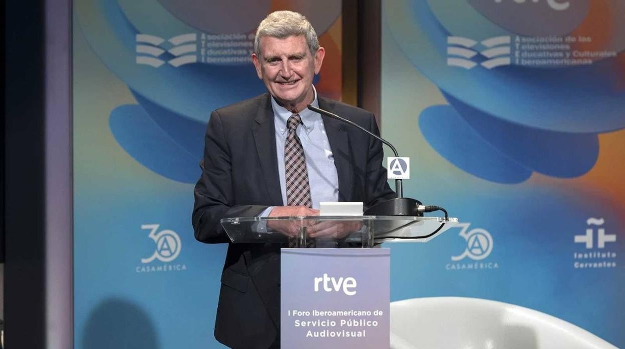 José Manuel Pérez Tornero, esta mañana en la sede central de Madrid del Instituto Cervantes