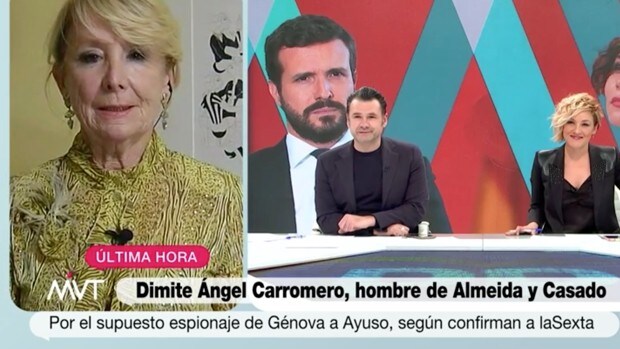 Esperanza Aguirre pega la espantada y abandona la entrevista con 'Más vale tarde': «¡Quítame el micro!»