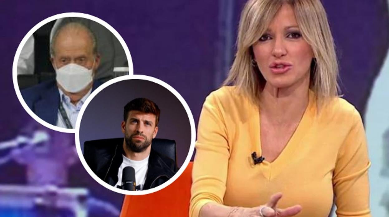 El Rey Juan Carlos, el futbolista del F.C. Barcelona Gerard Piqué y la presentadora Susana Griso