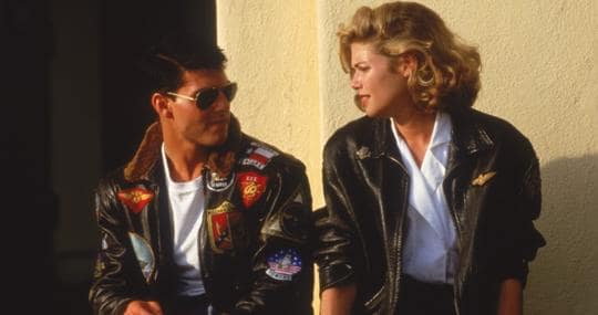 Tom Cruise y Kelly McGillis en 1986