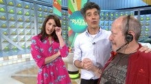 Jorge Fernández y Laura Moure, de 'La ruleta de la suerte', emocionados.