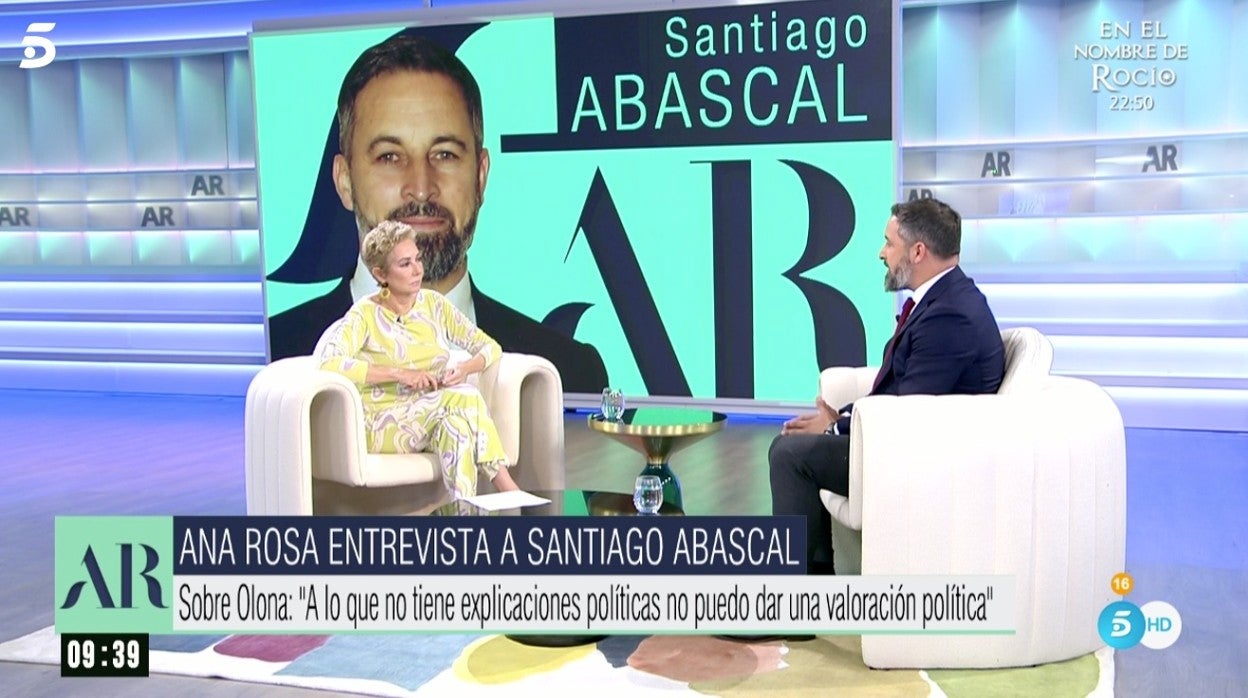 Ana Rosa Quintana, presentadora de 'El programa de Ana Rosa', entrevista a Abascal