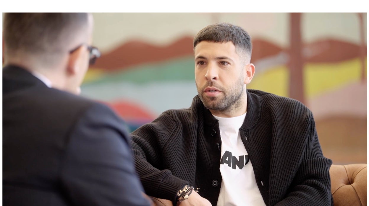 Jordi Alba en el 'chester' con Risto Mejide