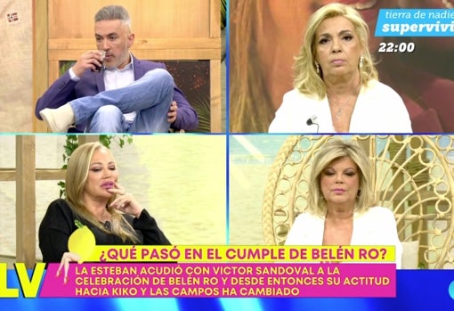 Kiko Hernández, Carmen Borrego, Belén Esteban y Terelu Campos han tenido una tarde complicada en 'Sálvame'.
