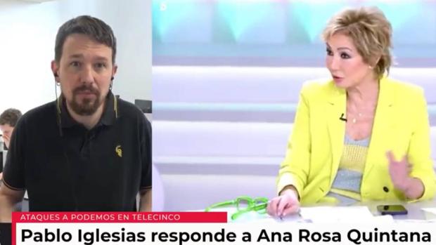 Pablo Iglesias eleva el tono contra Ana Rosa Quintana: «No sé si lo has pensado tú o te lo han escrito, como los libros»