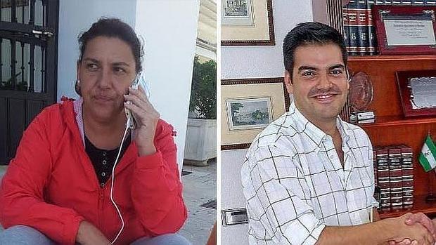 Lola Villar, la vecina que se puso en huelga de hambre, y José María Fernández, el alcalde de Espartinas