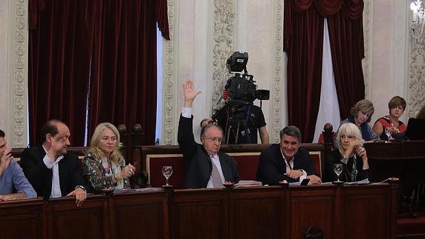 Concejales del PP durante la sesión plenaria del pasado viernes