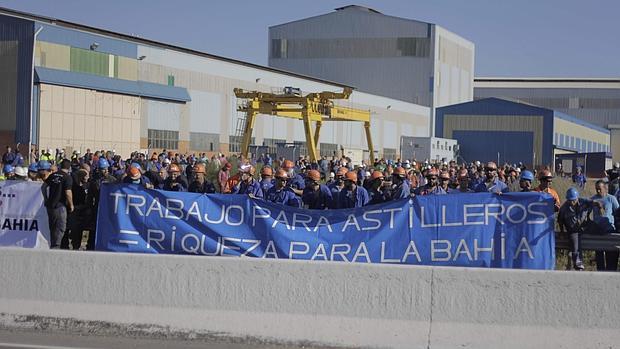 Una de las últimas protestas de los trabajadores de Puerto Real