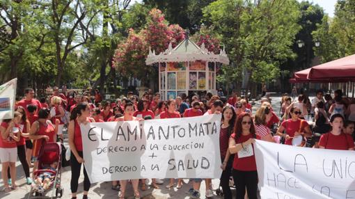 Manifestación en plaza Mina, Cádiz