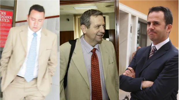 Fedriani, Osuna y García Gallardo, en varias de sus visitas a los juzgados por el ‘caso Quality’