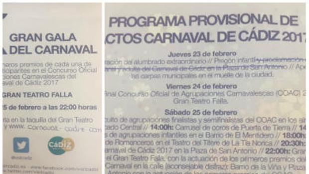 Un Carnaval sin programa oficial y con folletos tachados a mano