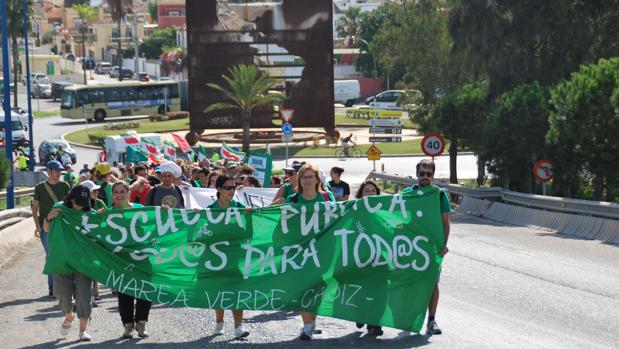 Protesta de la Marea Verde en San Fernando