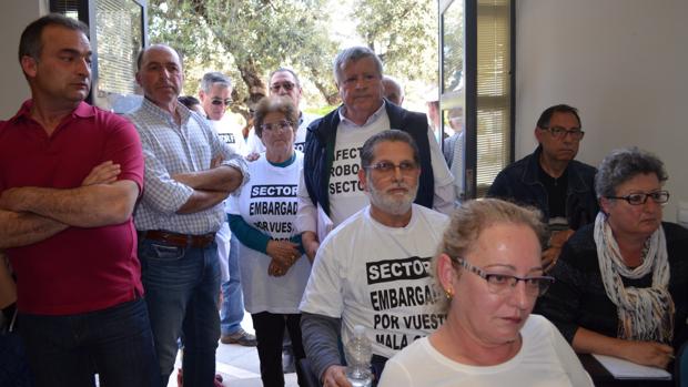 Un grupo de vecinos en el último pleno del Ayuntamiento de Almensilla