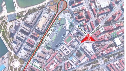 Atención: nuevos cortes de tráfico desde el jueves por las obras del antiguo cuartel de la Guardia Civil de Cádiz