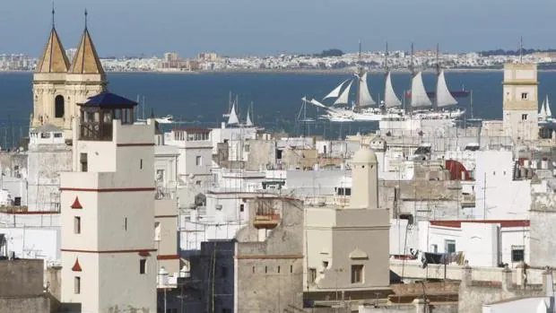 El casco histórico de Cádiz, desde las alturas