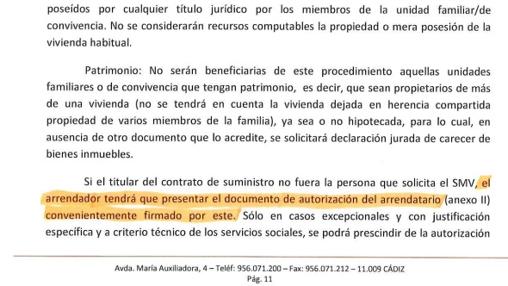 Extracto del procedimiento a implentar para el bono social del agua