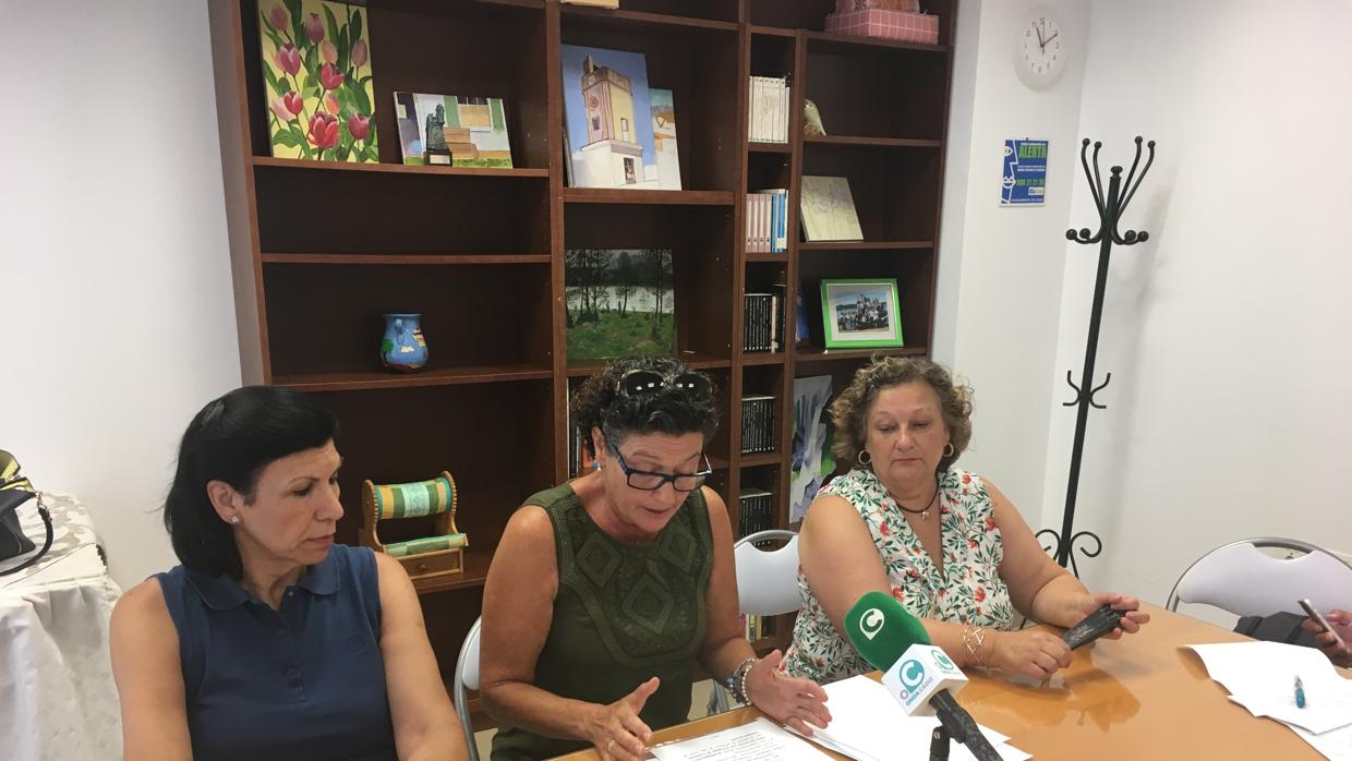 La presidenta de la asociación, Milagros Martínez, durante la rueda de prensa.