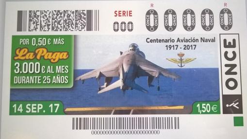 Imagen del cupón conmemorativo del Centenario de la Aviación Naval.