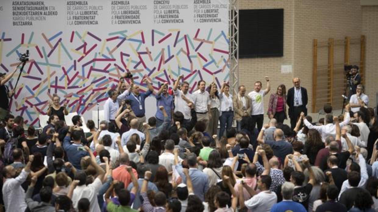 Acto de la asamblea de Podemos en Zaragoza donde se debatió sobre la independencia de Cataluña