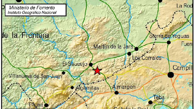 Registrado un terremoto en El Saucejo de magnitud 4,1 en la escala de Richter