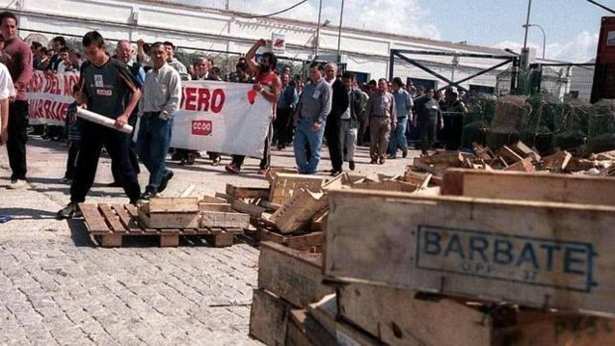 Manifestación de los pescadores de la lonja de Barbate.