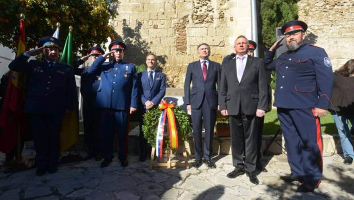 Momento de la conmemoración de la llegada de la primera embajada rusa a España.