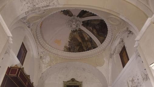 Bóveda de la capilla que conserva parte de las pinturas.