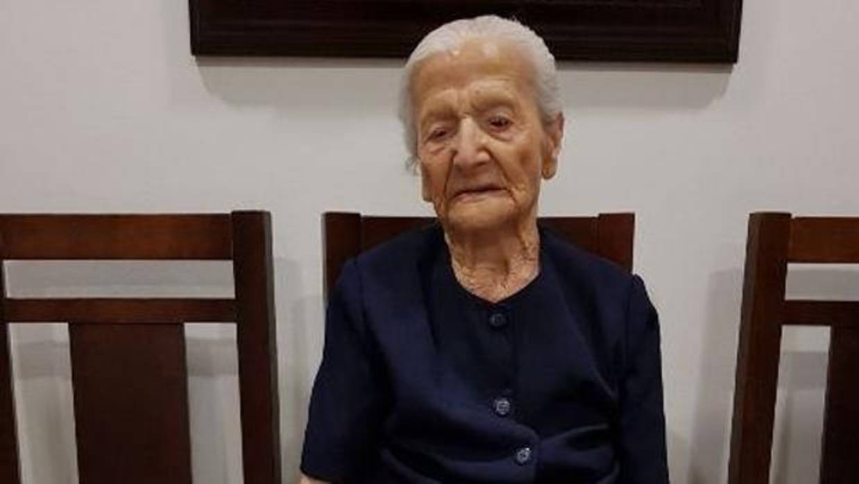 Carmen cuando cumplió 107 años el 9 de julio de 2017