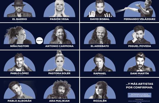 Bisbal, Alborán, Pablo López y Dani Martín, en el Sancti Petri Concert Music Festival